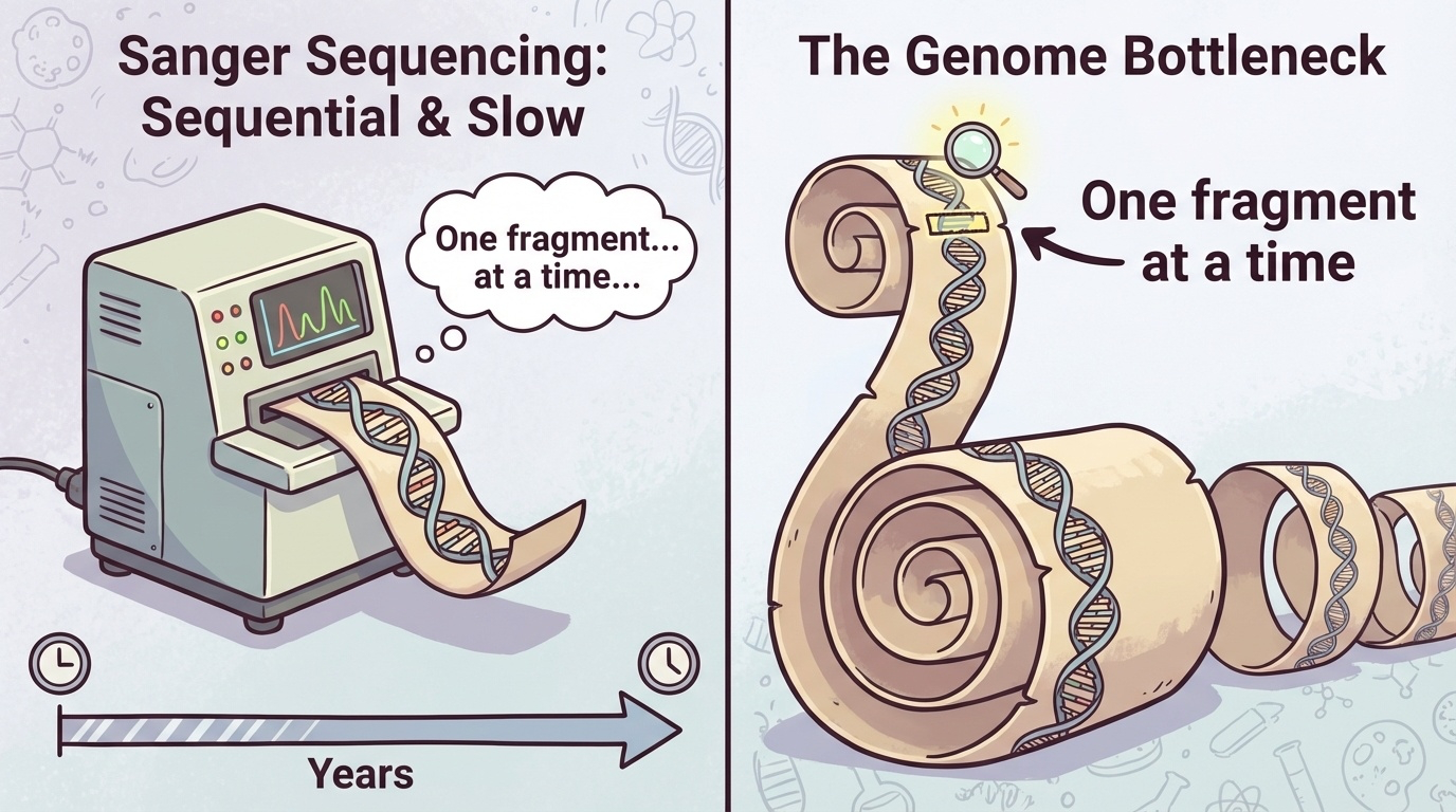 The bottleneck of Sanger sequencing