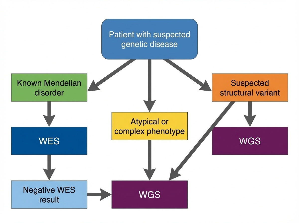 Figure 6-6. Clinical Decision Tree: WES or WGS?