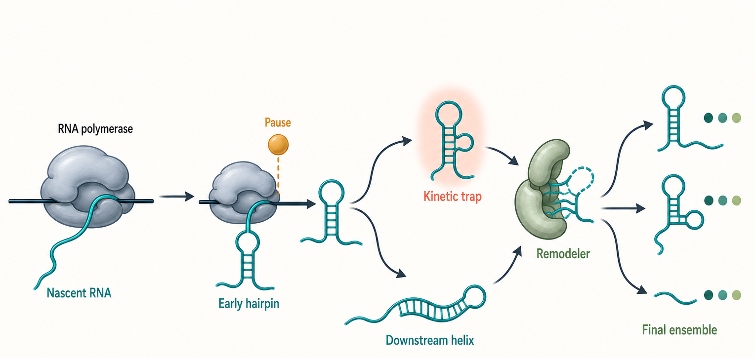 Figure 3.3. Cotranscriptional Folding Routes and Kinetic Traps