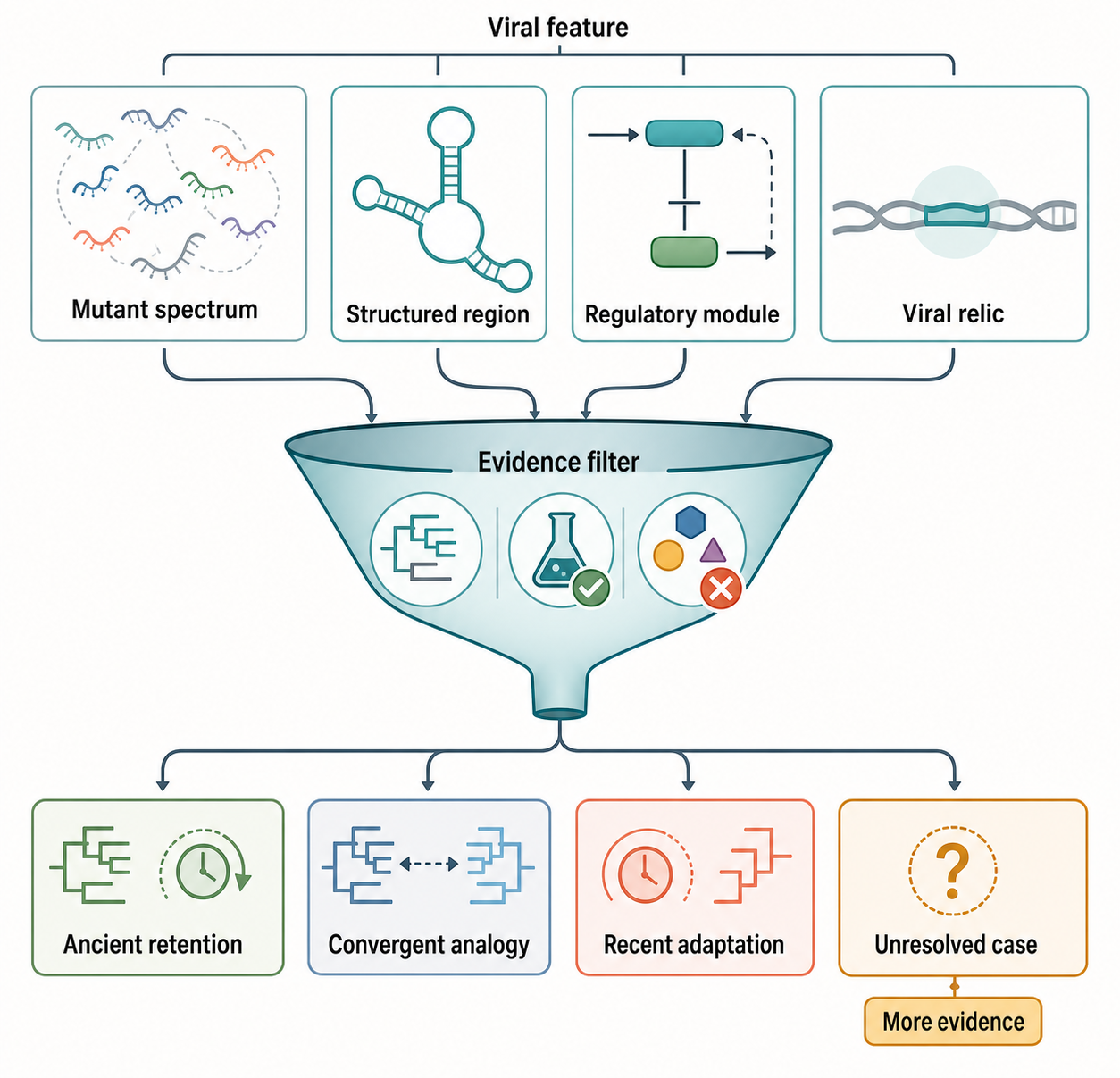 Figure 13.4. Viral RNA Strategies: Fossil, Analogy, or Innovation?