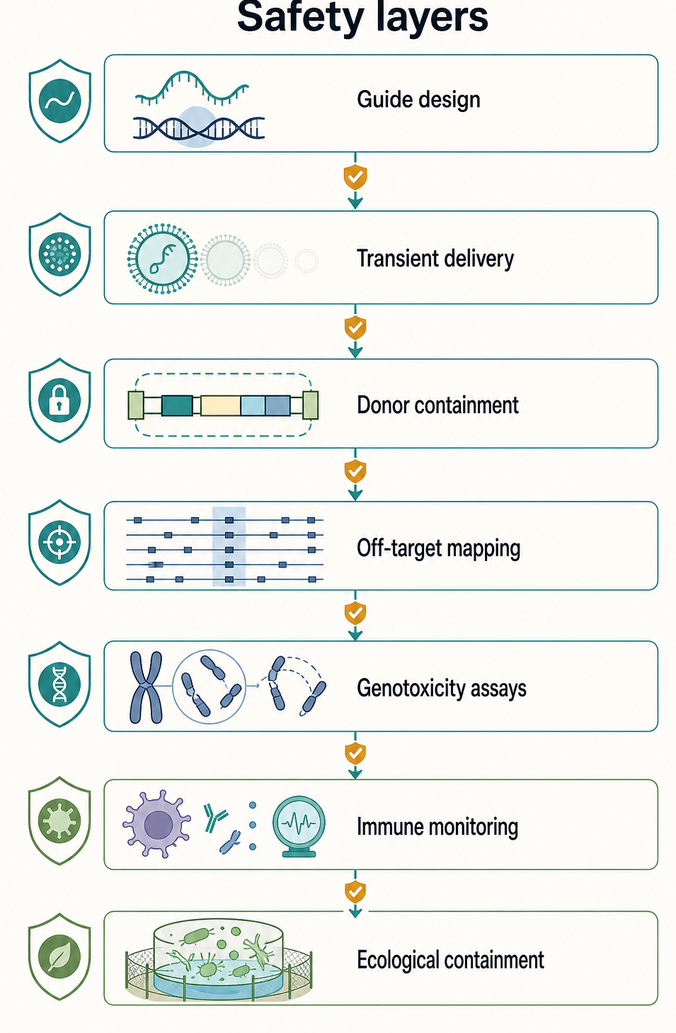 Figure 101.4. Safety layers for RNA-guided mobile-element editing