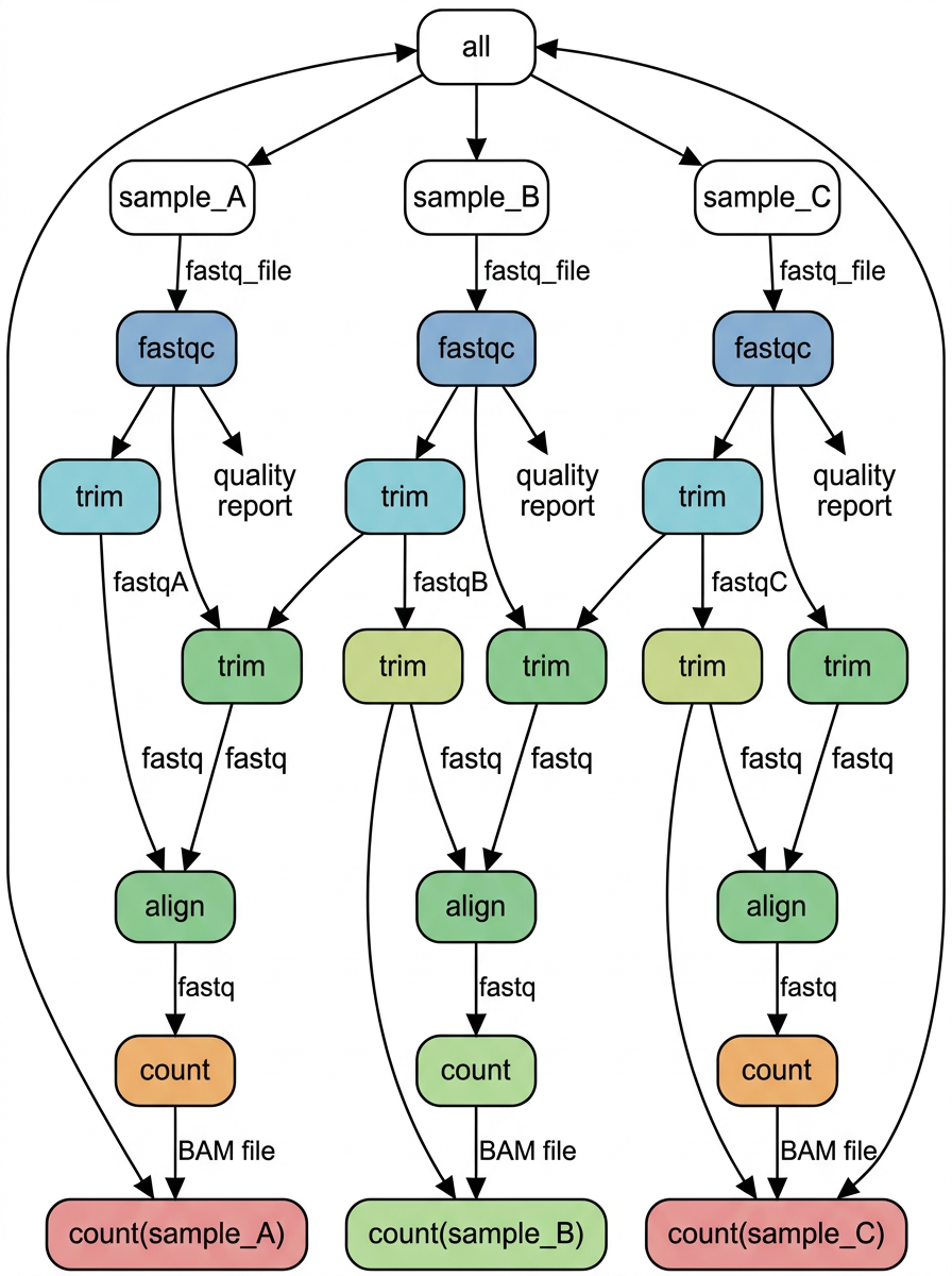 Snakemake DAG 시각화 예시