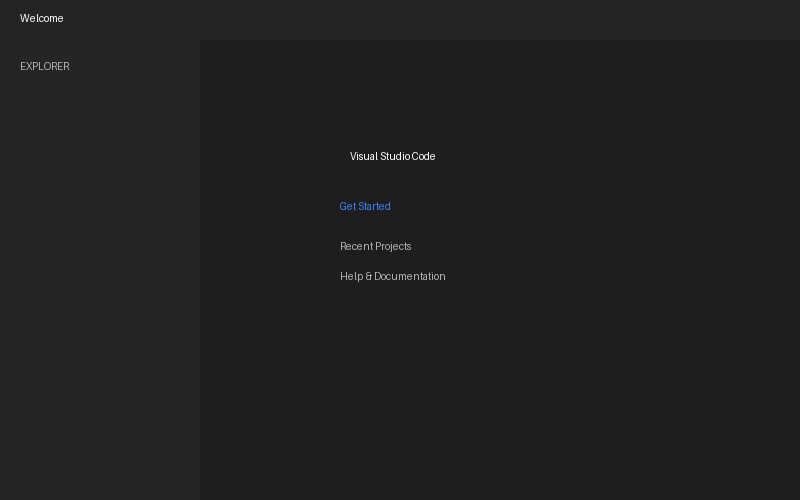 VS Code를 처음 실행했을 때의 Welcome 탭 화면 스크린샷