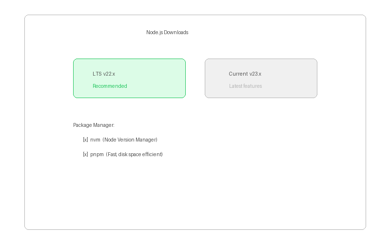 Node.js 다운로드 페이지