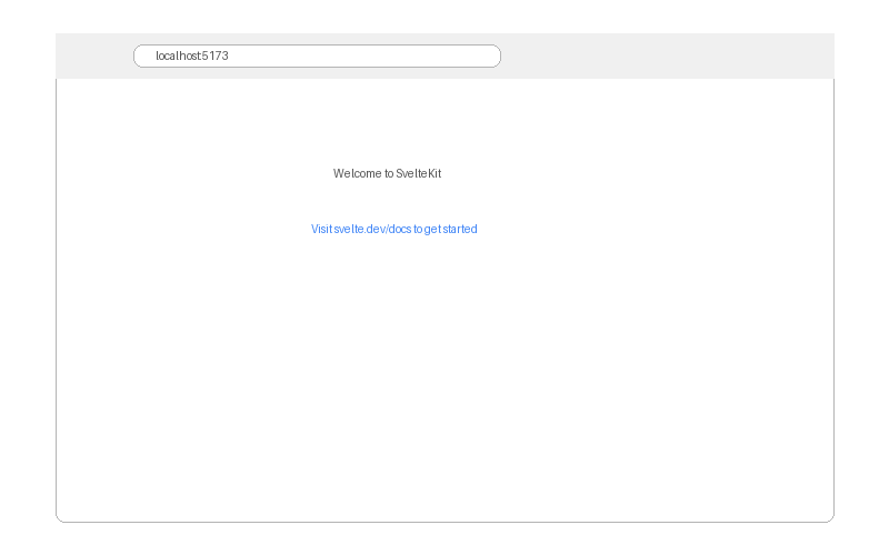 SvelteKit 개발 서버 실행 화면